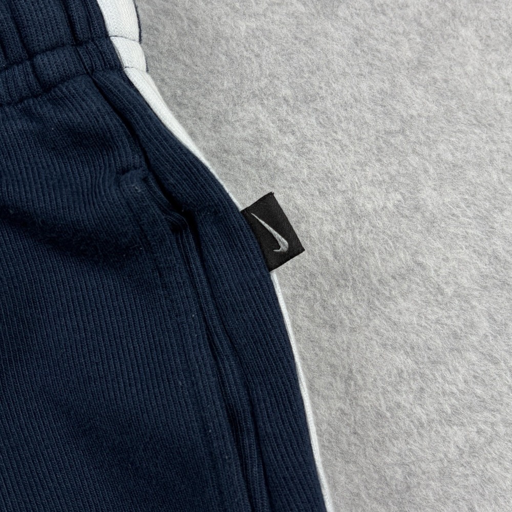 Vintage Nike Shorts Mens Large Navy Blue Ribbed Knit Heavy Cotton Y2K Striped - Picture 3 of 9
